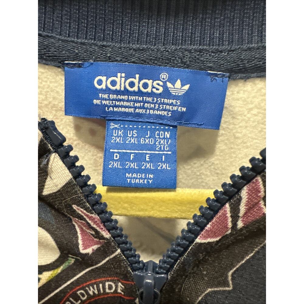 Adidas - All Over Print Logo Zip Up Jacket. Mens 2XL. Logo and Skull print - Picture 2 of 11